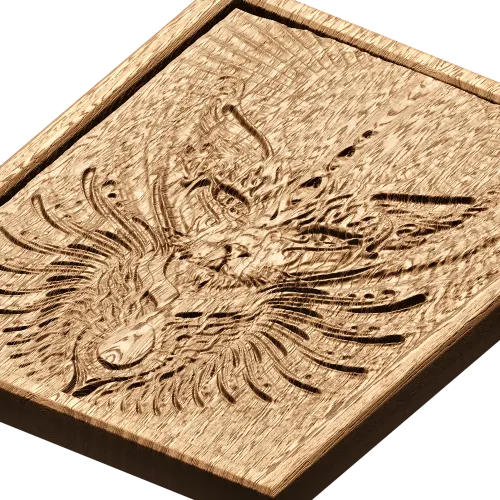 Солнечный Кот - резное панно из дерева