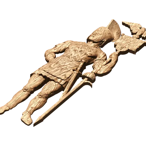 Рельеф «Легионер» - резной деревянный декор, панель 3D