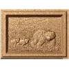 Резное панно «Семья медведей» - рельеф из дерева
