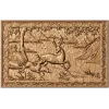 Резное панно «Олень и оленёнок» - деревянный декор с барельефом