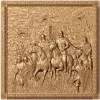 Панно «Переправа дружины - Куликово поле» - резной деревянный рельеф