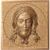 Спас Нерукотворный - резная деревянная икона в квадрате