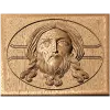 Спас Нерукотворный - резная деревянная икона в квадрате