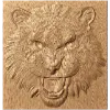 Барельеф головы тигра - резной деревянный декор на панели