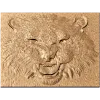 Барельеф головы тигра - резной деревянный декор на панели