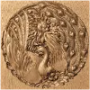 Круглая резная розетка «Феникс» - деревянный декоративный медальон