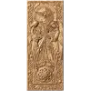 Хачкар-панно с ангелами и крестом - резной деревянный декор