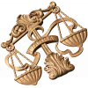 Резное панно «Весы (Libra)» - деревянный знак зодиака