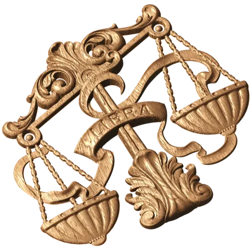 Резное панно «Весы (Libra)» - деревянный знак зодиака
