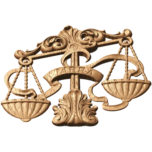 Резное панно «Весы (Libra)» - деревянный знак зодиака