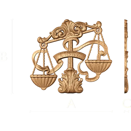 Резное панно «Весы (Libra)» - деревянный знак зодиака