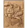 Резной деревянный барельеф «Рыбак и русалка» - панно из массива