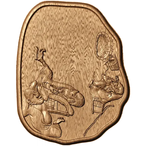 Банный поднос «Банная Компания» - резной декор из дерева