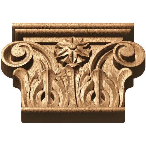 Капитель с акантовой розеткой - резной деревянный декор