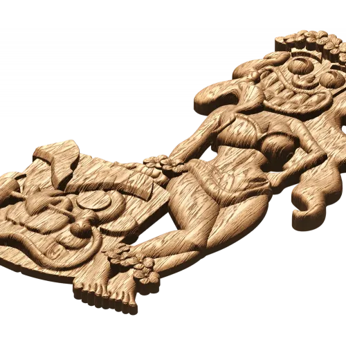 Гавайская Tiki - резное панно из массива дерева