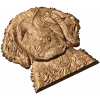 Резной барельеф щенка - деревянное панно из дуба, бука или ясеня
