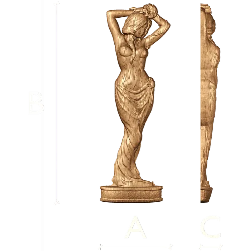 Резная статуэтка девушки из дерева - элегантный деревянный декор