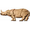 Рельефный носорог - резной деревянный декор