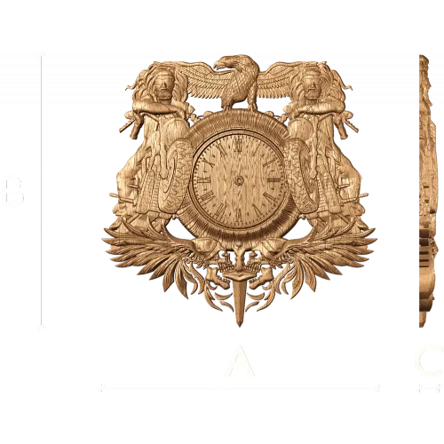 Резные часы «Байк-Герб» - деревянный декор для интерьера