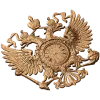 Резной герб-часы из дерева - настенный деревянный декор