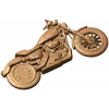 Резные часы в виде мотоцикла - деревянный декор из массива