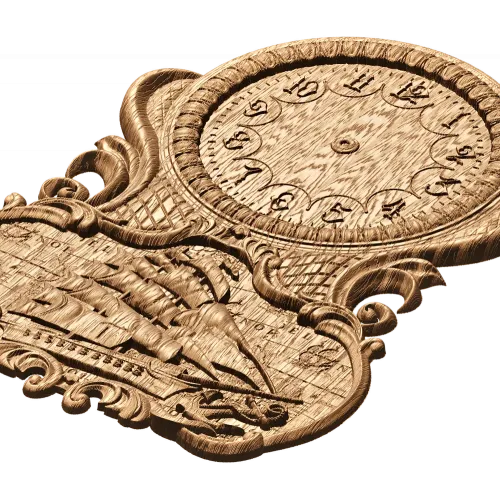 Часы «Пиратский корабль» - резной деревянный декор для интерьера