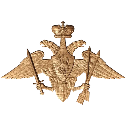 Резной герб РВСН - деревянный герб в рельефе