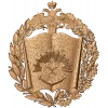Герб ВИ ИТ ВА МТО - резной деревянный герб в лавровом венке