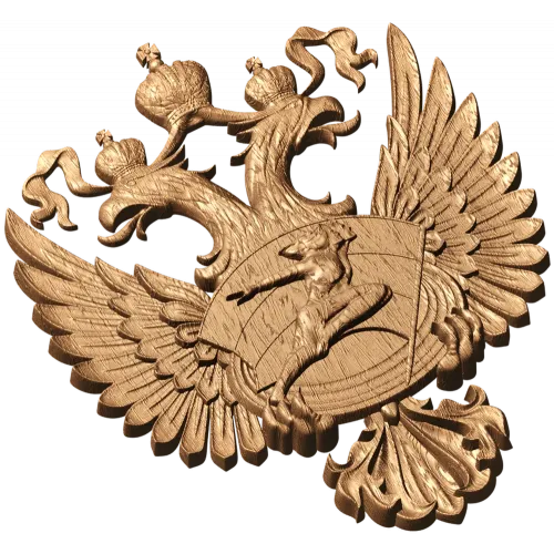 Герб Министерства Спорта - резной деревянный герб из массива