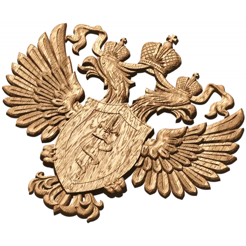 Герб ФСКН - резной деревянный герб из дуба, бука или ясеня