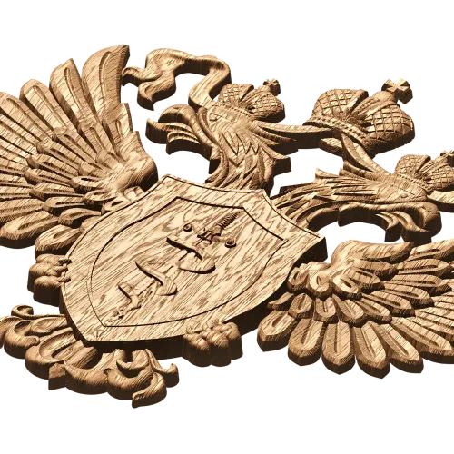 Герб ФСКН - резной деревянный герб из дуба, бука или ясеня