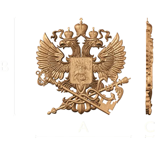 Герб налоговой службы - резной деревянный герб из дуба/бука/ясеня