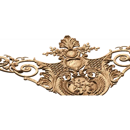 Угловой резной картуш в барочном стиле - декор из дерева