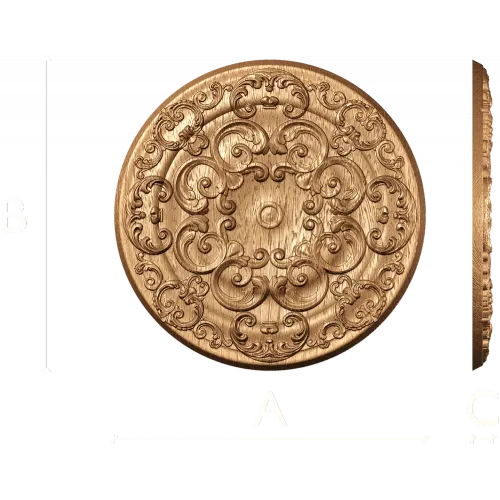 Круглая розетка Декор 11690 - резной деревянный медальон из дуба, бука или ясеня