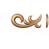 Резная растительная завитка - декоративная накладка из массива