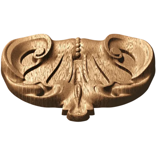 Резной декоративный картуш «Ракушечный вензель» - резной деревянный декор