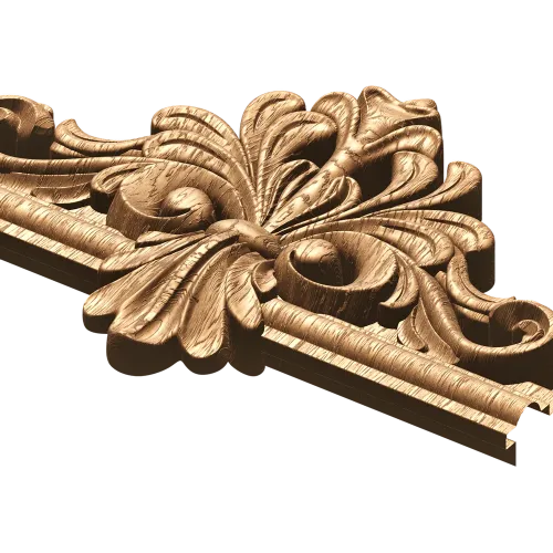Резной картуш из дерева - акантовый декор для мебели и рам