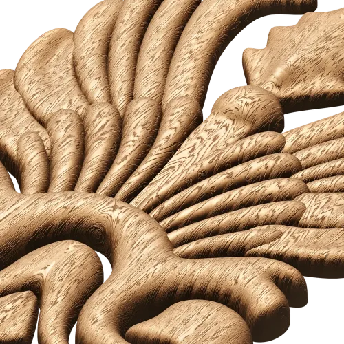 Акантовый вертикальный картуш - резной деревянный декор