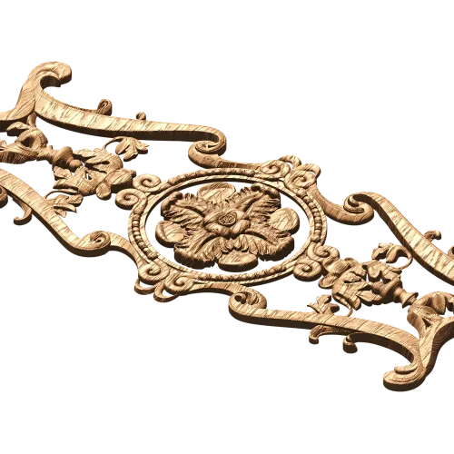 Резной декоративный медальон «12603 Декор (1590)» из массива