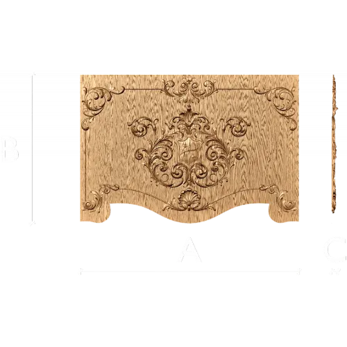 Резная декоративная панель с картушем из массива