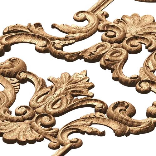 Акантовый картуш - резной деревянный декор для интерьера