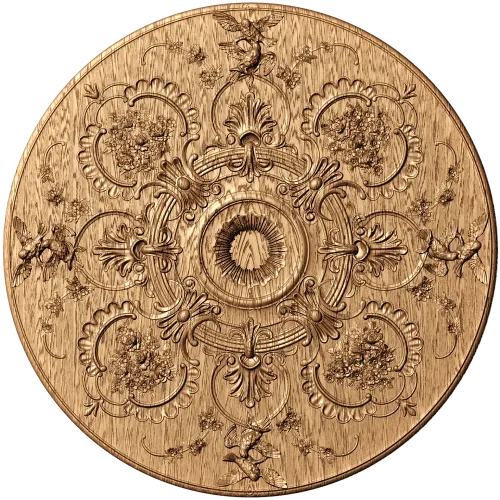 Резная потолочная розетка-медальон из дуба, бука или ясеня