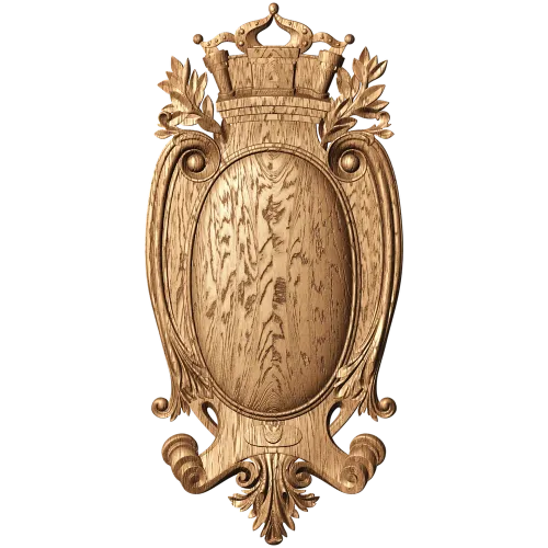 Королевский овал - резной картуш из дерева, декоративная накладка
