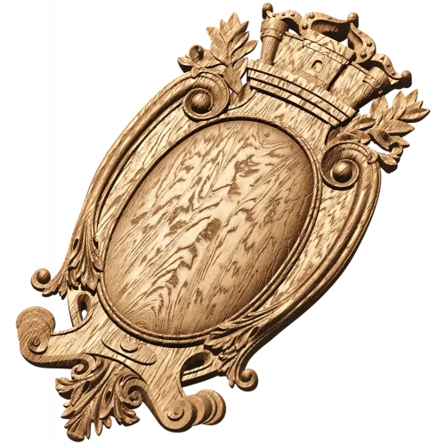 Королевский овал - резной картуш из дерева, декоративная накладка