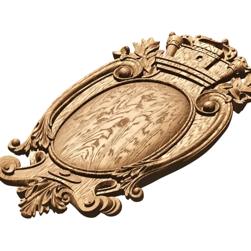 Королевский овал - резной картуш из дерева, декоративная накладка