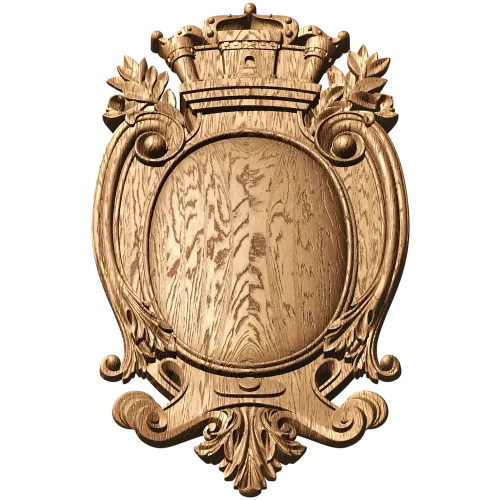 Королевский овал - резной картуш из дерева, декоративная накладка