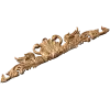 Резной декор «Картуш с лебедями» - деревянная накладка из дуба, бука, ясеня