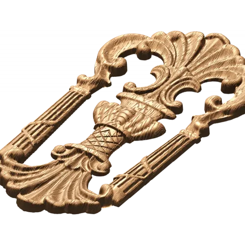 Вертикальная резная накладка «Урна и раковина» из массива