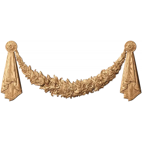 Резной сваг-гирлянда из дерева 13205 - цветочный декоративный декор