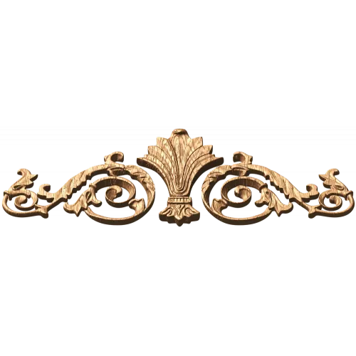 Палметта с завитками - резной деревянный декор для мебели